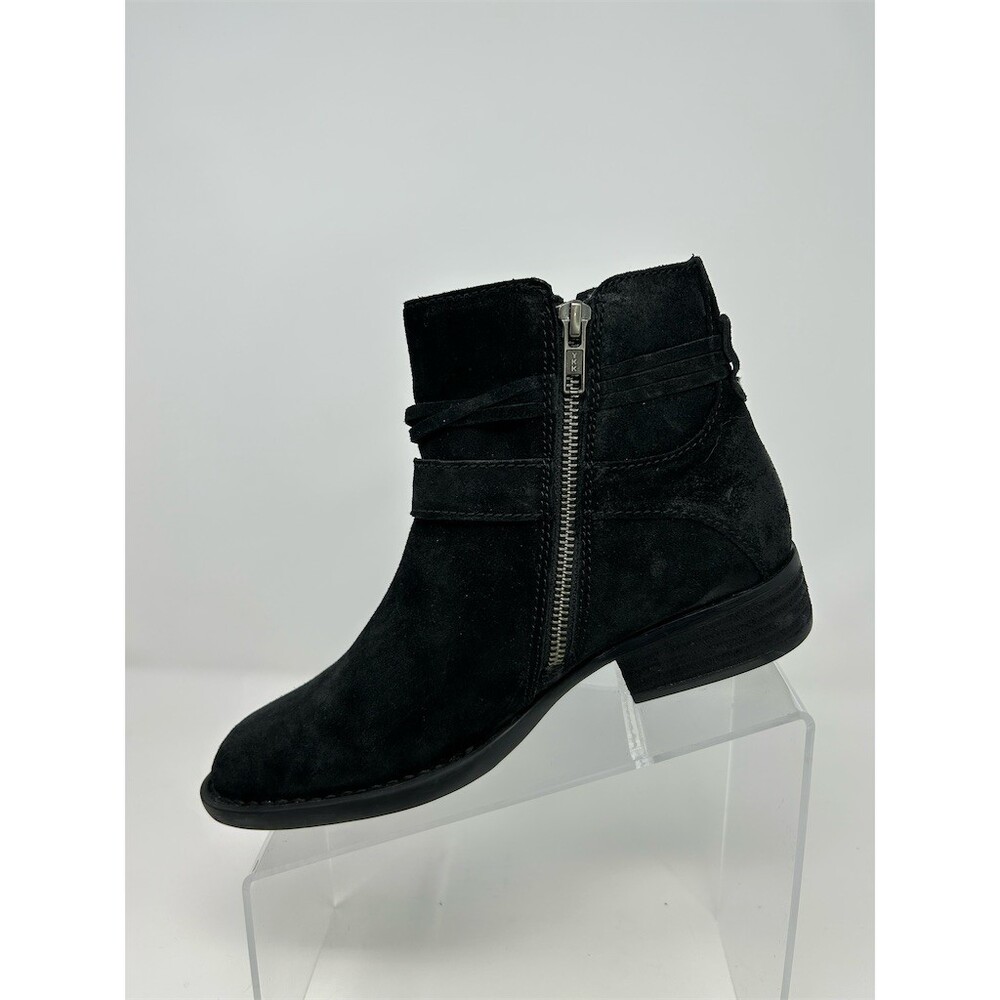 Born Bridgett Womens Booties Black Ankle Wrap Strap Buckle Side Zip Size 6.5 - Picture 4 of 11